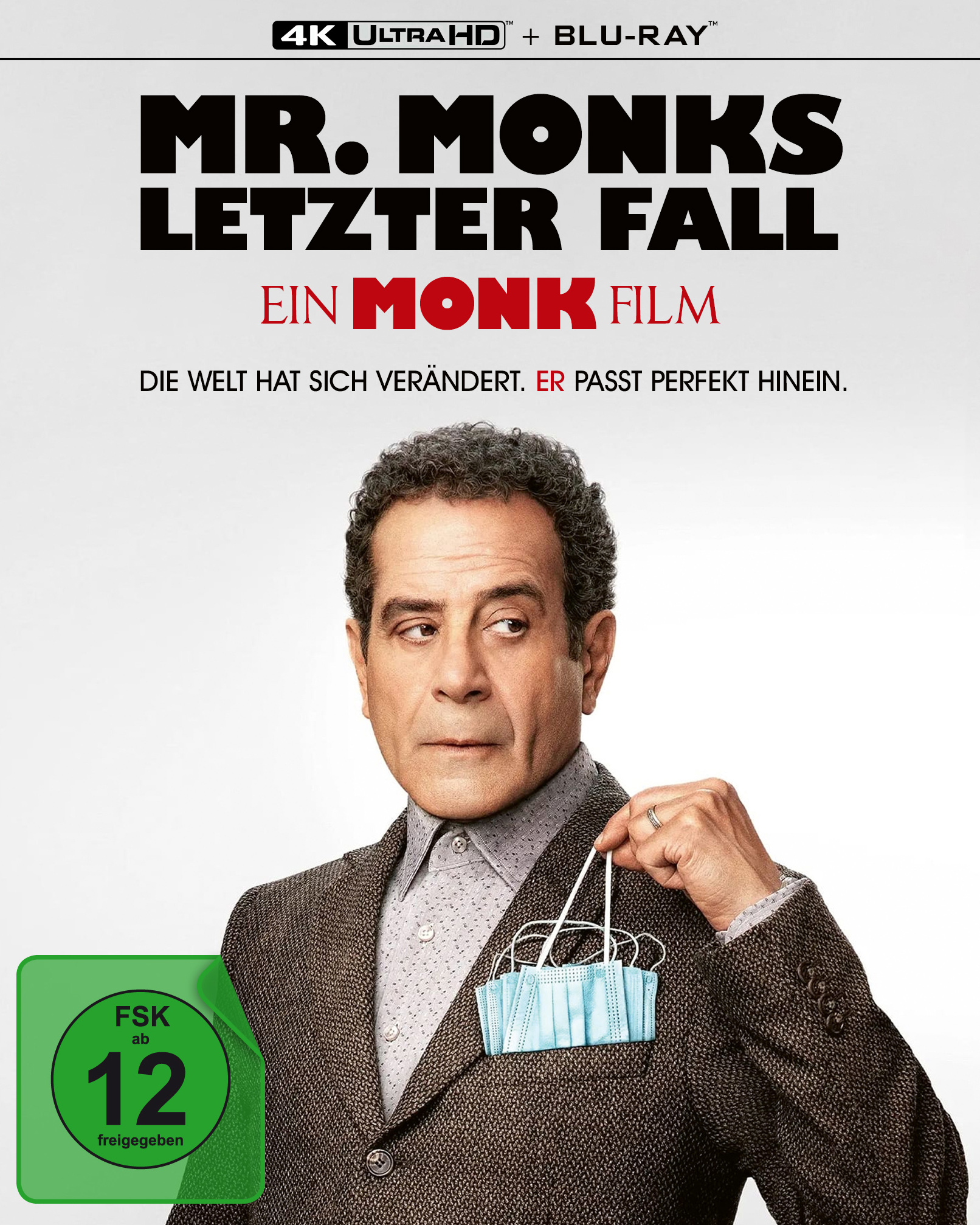 Mr. Monks letzter Fall (4K-UHD+Blu-ray) Cover Werbung, Handtasche, Plakat, Mann, Person