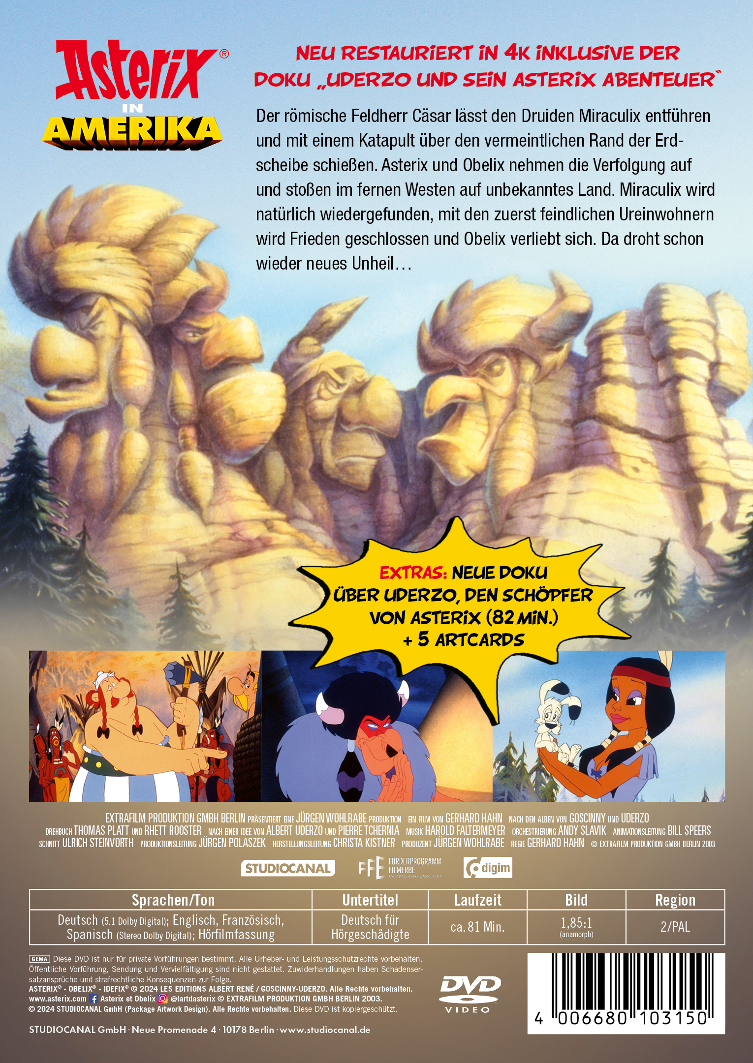 Asterix in Amerika - 30th Anniversary Edition - Digital Remastered (DVD) Werbung, Plakat, Person, Vogel, Pinguin