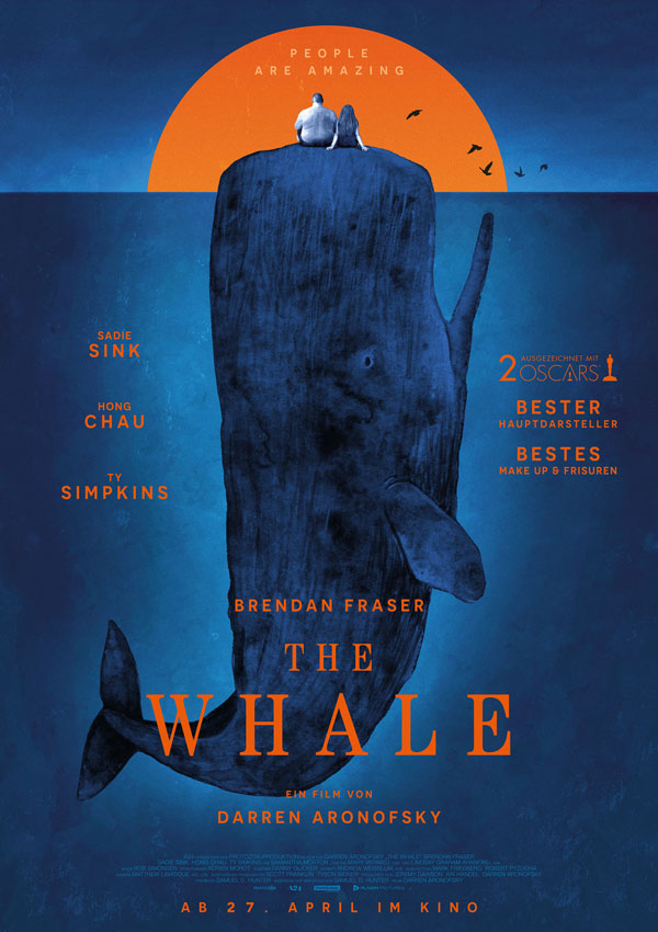 The Whale Poster Blau DIN A1