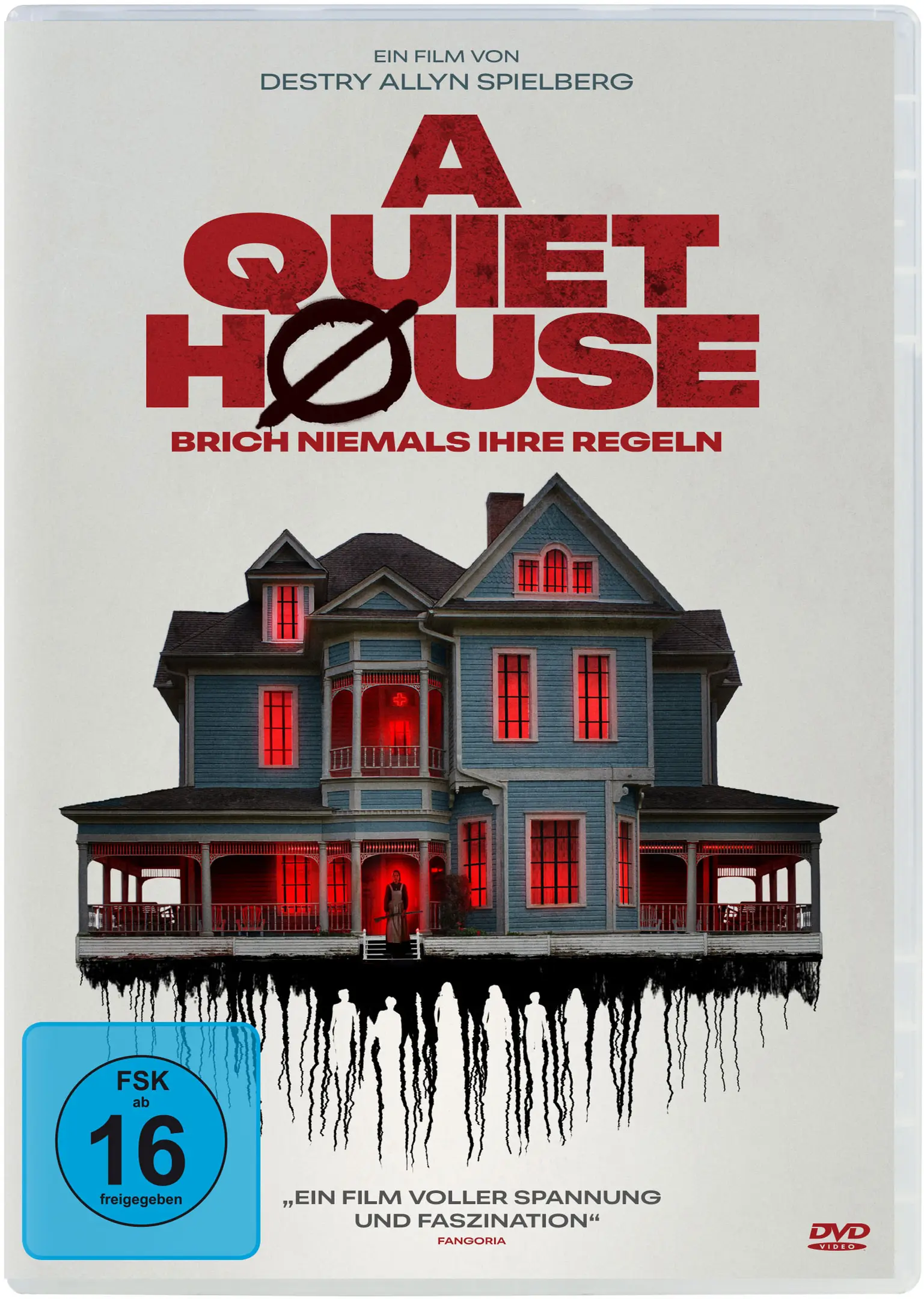 DVD-Film, Horrorfilm, Filmcover, Spukhaus, rote Schrift