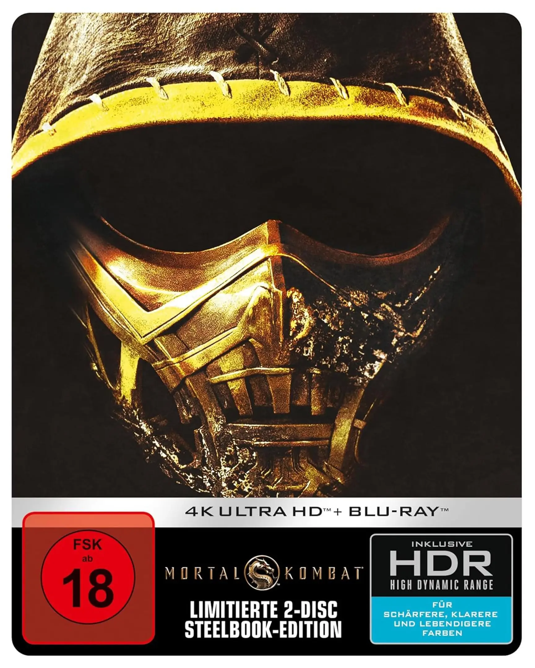 4K-Blu-ray, Steelbook-Edition, Mortal Kombat, Filmdisc, goldene Maske