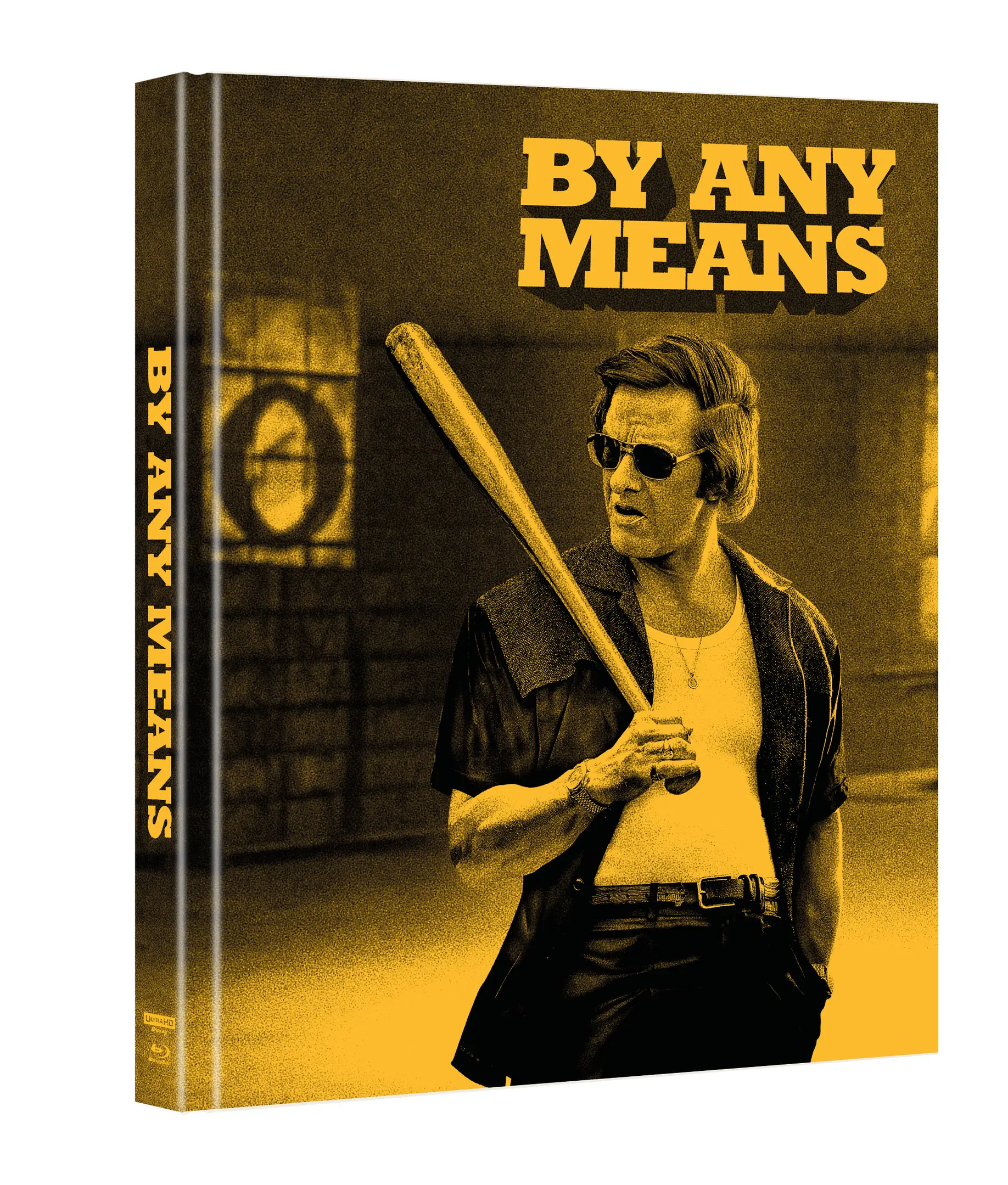 Blu-ray-Hülle, Filmcover, gelb-schwarz, Baseballschläger, Sonnenbrille