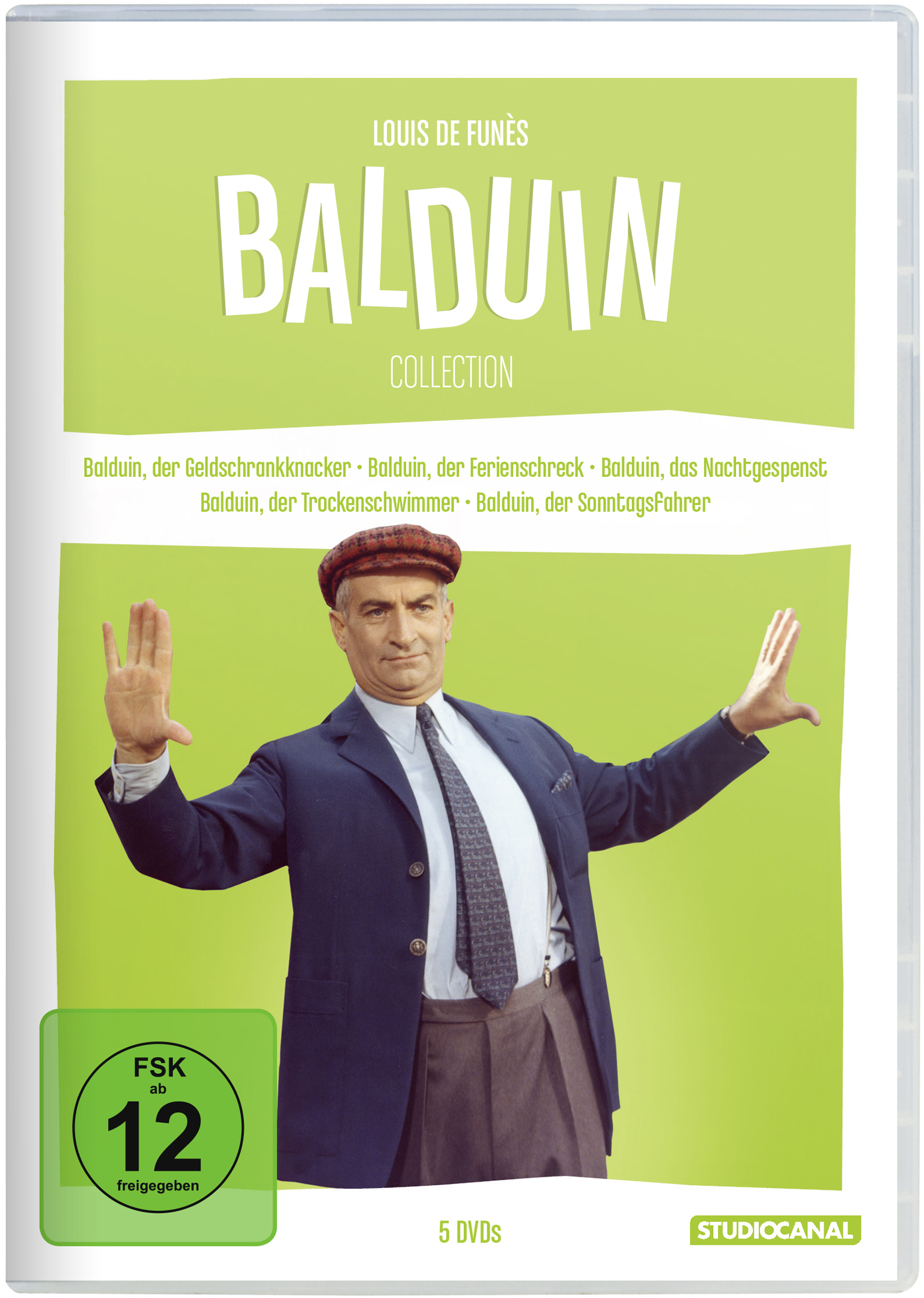 Louis de Funes - Die Balduin Collection (5 DVDs) Werbung, Plakat, Mantel, Finger, Person