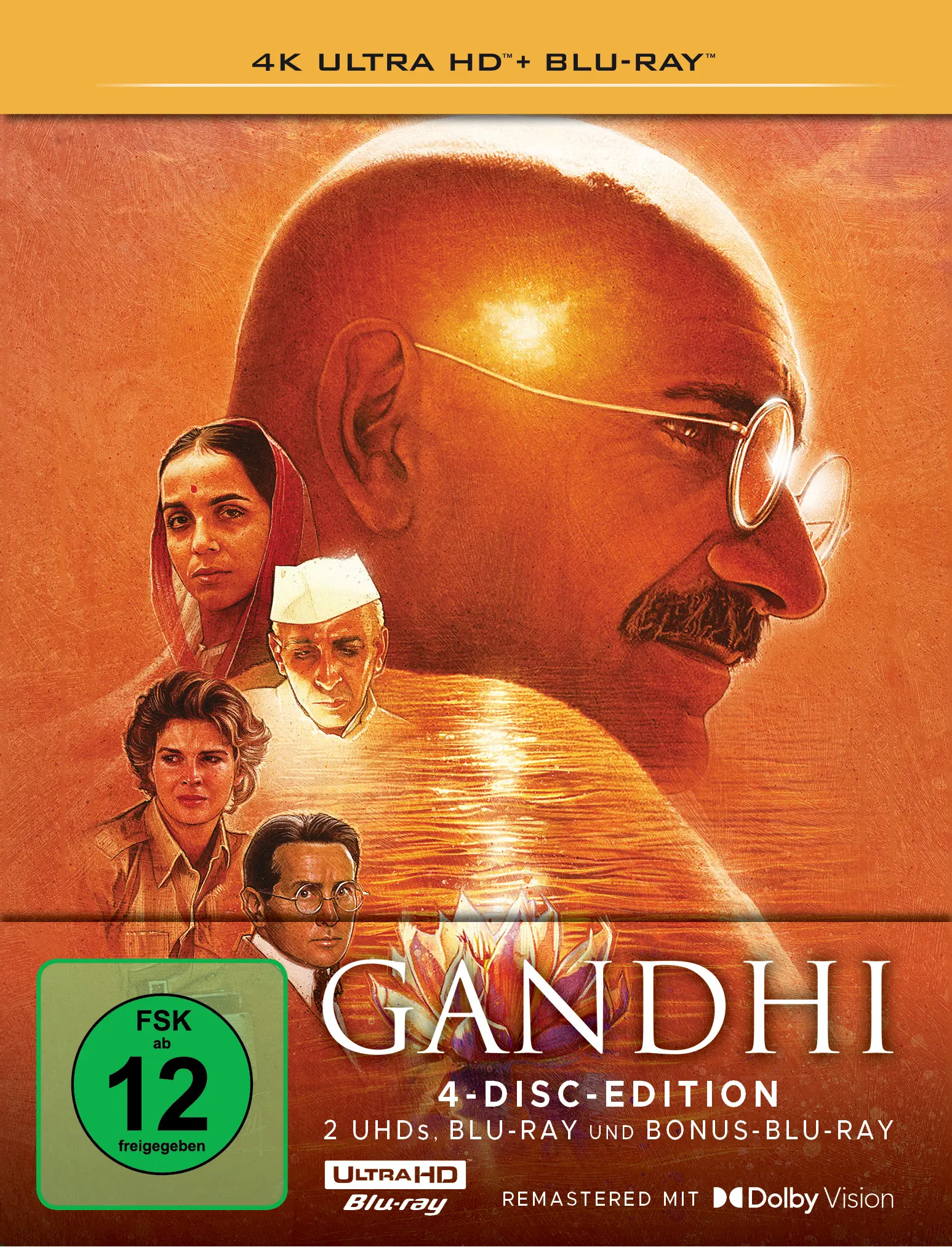 Gandhi (Limitiertes Steelbook, 2 4K-UHDs+2 Blu-rays) Cover Gandhi (Limitiertes Steelbook, 2 4K-UHDs+2 Blu-rays) Cover
