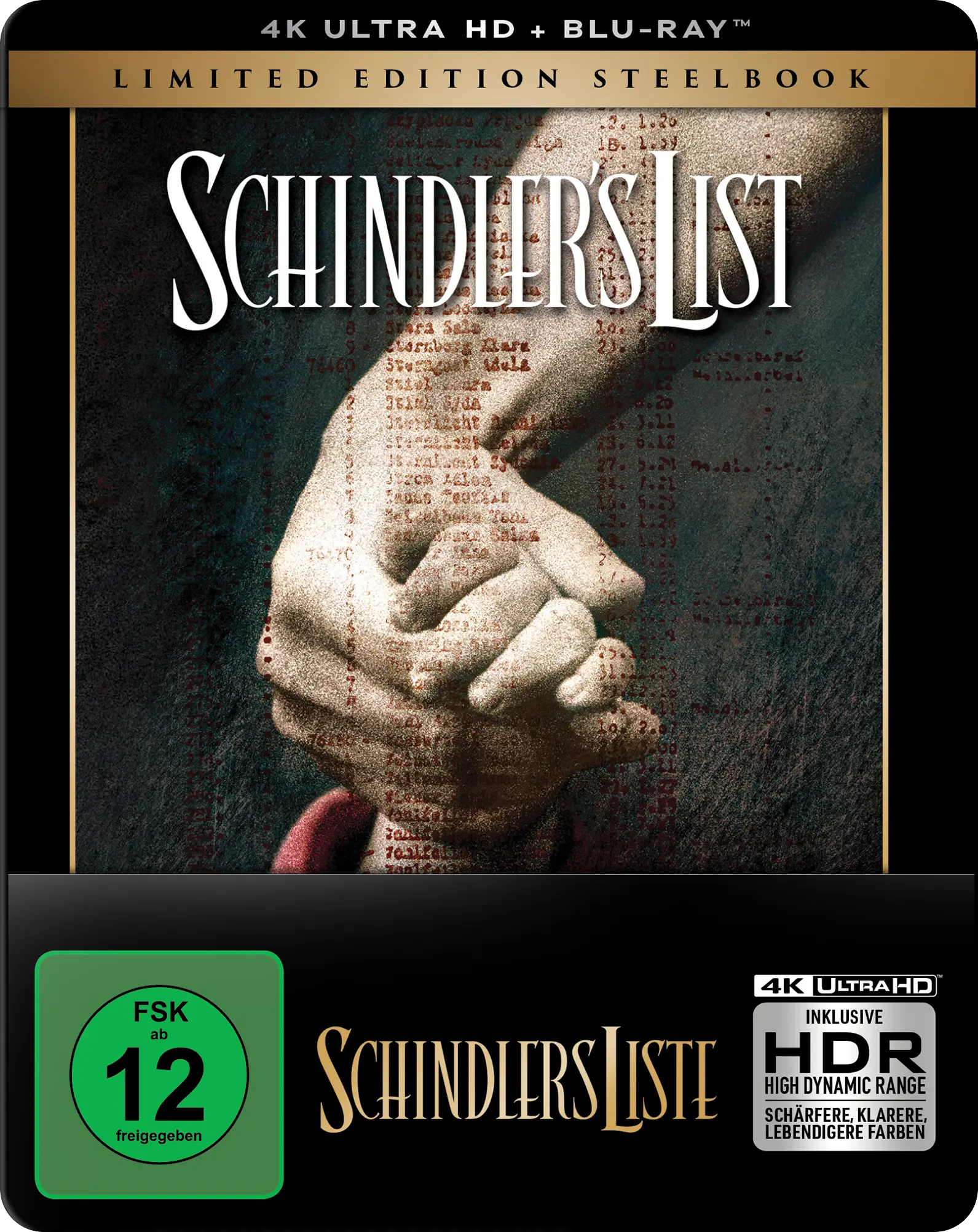 Schindlers Liste (Steelbook, 4K-UHD+2 Blu-rays) Cover