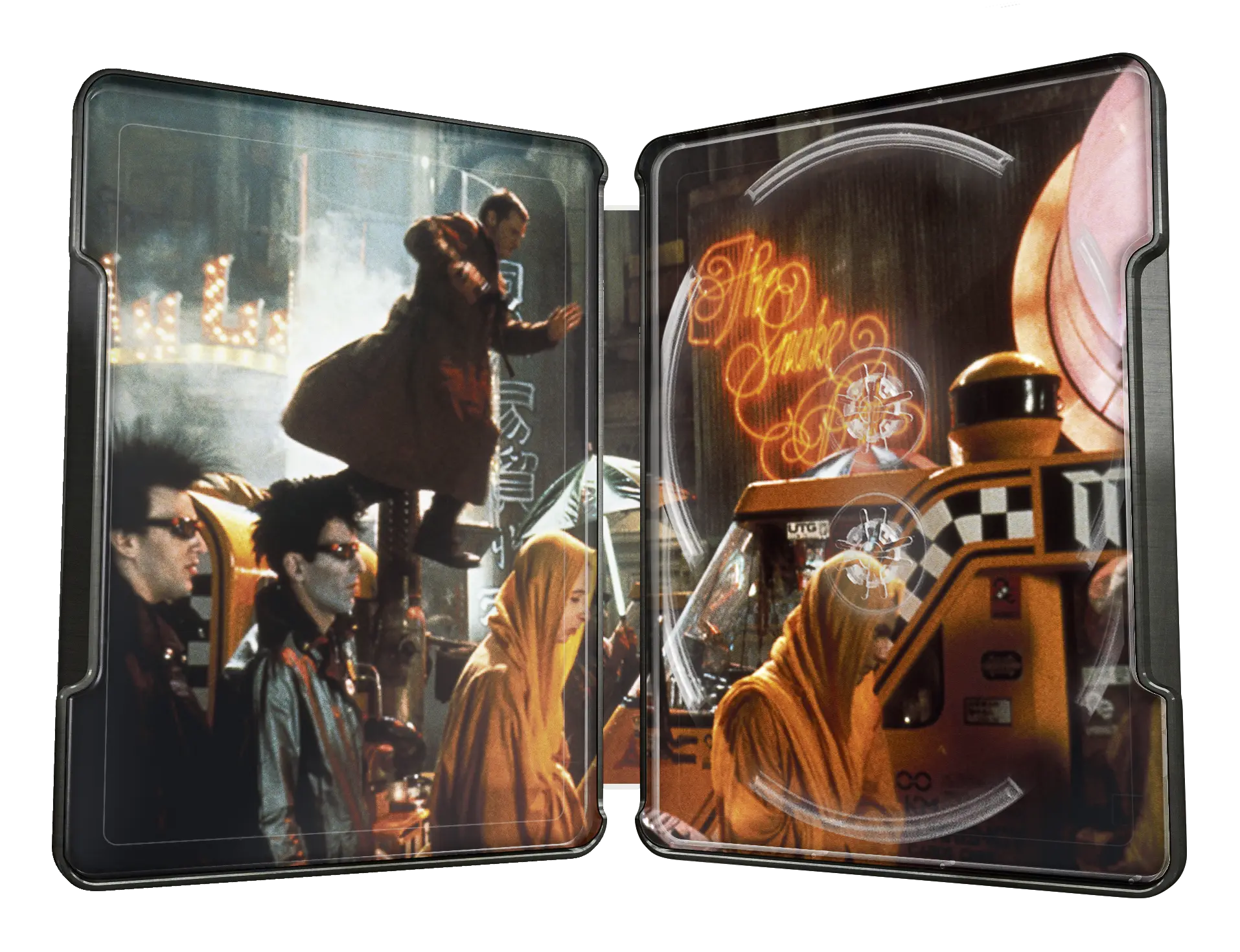 Blu-ray-Steelbook, Filmhülle, Science-Fiction-Motiv, Metallgehäuse, Schwarze Oberfläche