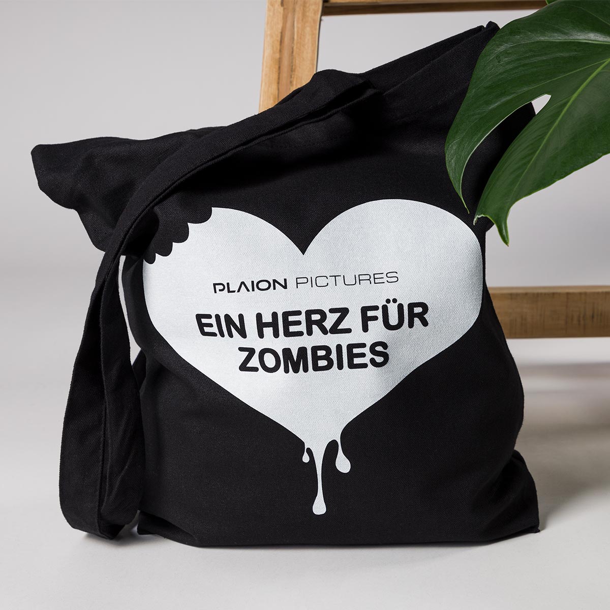 Herz für Zombies PP Stofftasche Heavy Black