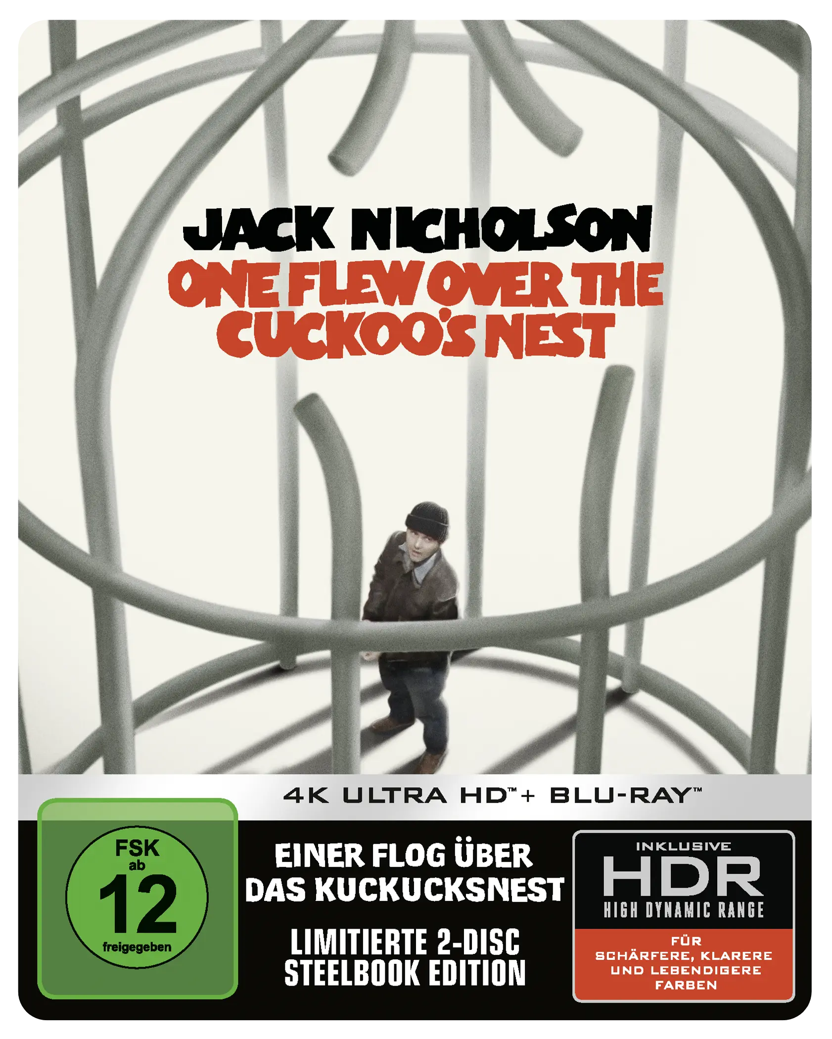 Einer flog über das Kuckucksnest (Limitiertes Steelbook, 4K-UHD+Blu-ray) Cover Einer flog über das Kuckucksnest (Limitiertes Steelbook, 4K-UHD+Blu-ray) Cover
