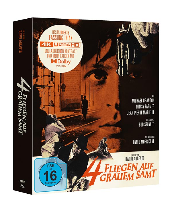 Vier Fliegen auf grauem Samt (Special Edition, 4K-UHD, 2 Blu-rays, CD) (exkl. Shop) Vier Fliegen auf grauem Samt (Special Edition, 4K-UHD, 2 Blu-rays, CD) (exkl. Shop)
