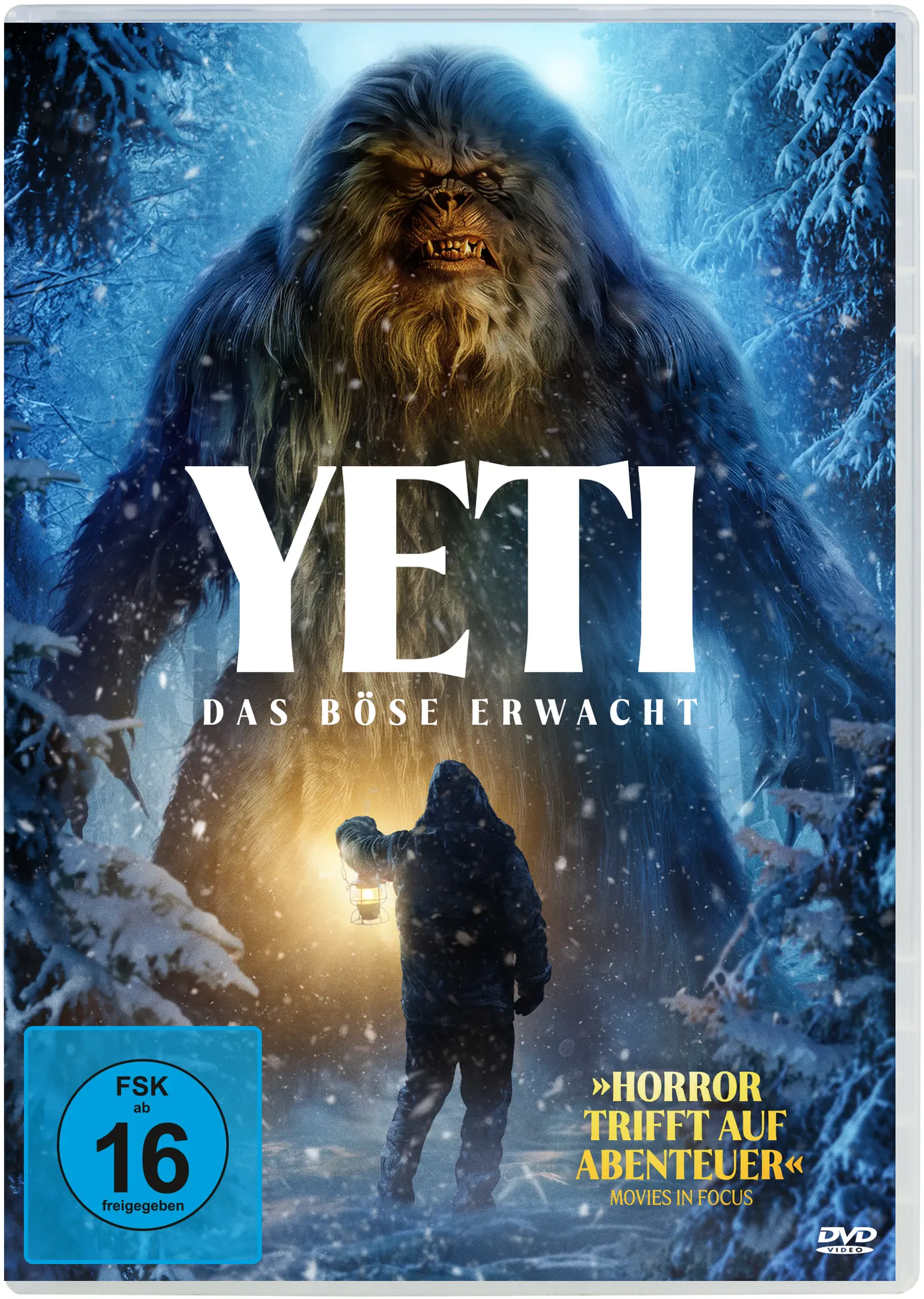 DVD-Film, Yeti-Horror, Filmplakat, Verschneiter Wald, Deutsche Ausgabe