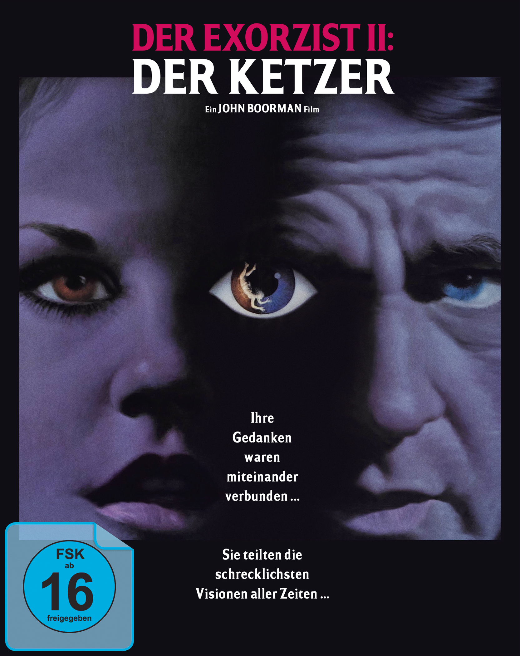 Exorzist 2: Der Ketzer (Mediabook, 2 Blu-rays) Werbung, Plakat, Buch, Veröffentlichung, Gesicht