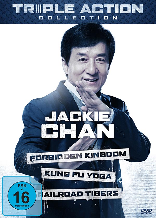 Jackie Chan Triple Action Collection (DVD) Cover Werbung, Plakat, Erwachsener, Mann, Person