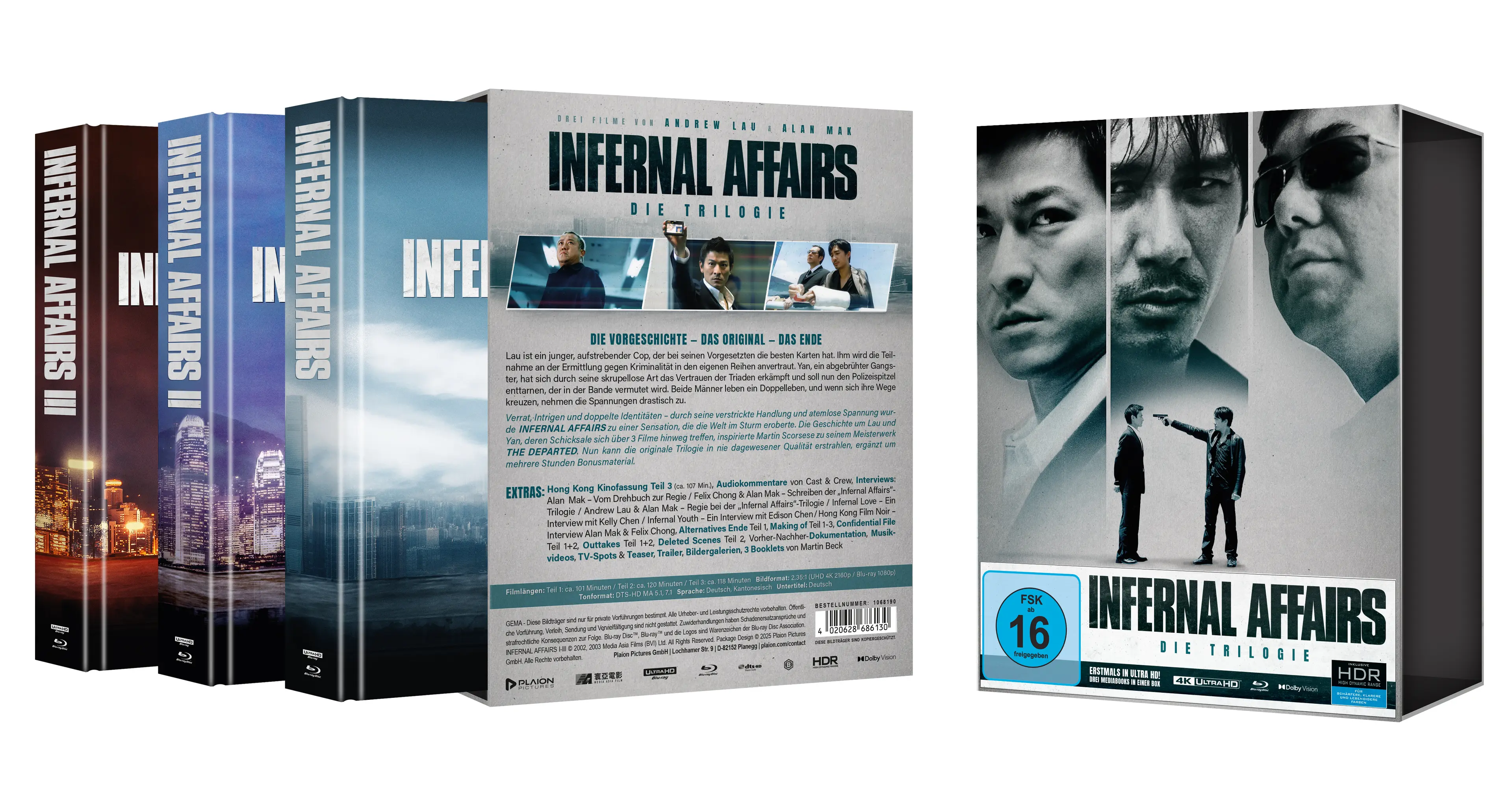 Infernal Affairs Trilogy (Collector's Edition, 3 UHDs, 3 Blu-rays, 3 Bonus-Blu-rays) (exkl. Shop) Infernal Affairs Trilogy (Collector's Edition, 3 UHDs, 3 Blu-rays, 3 Bonus-Blu-rays) (exkl. Shop)