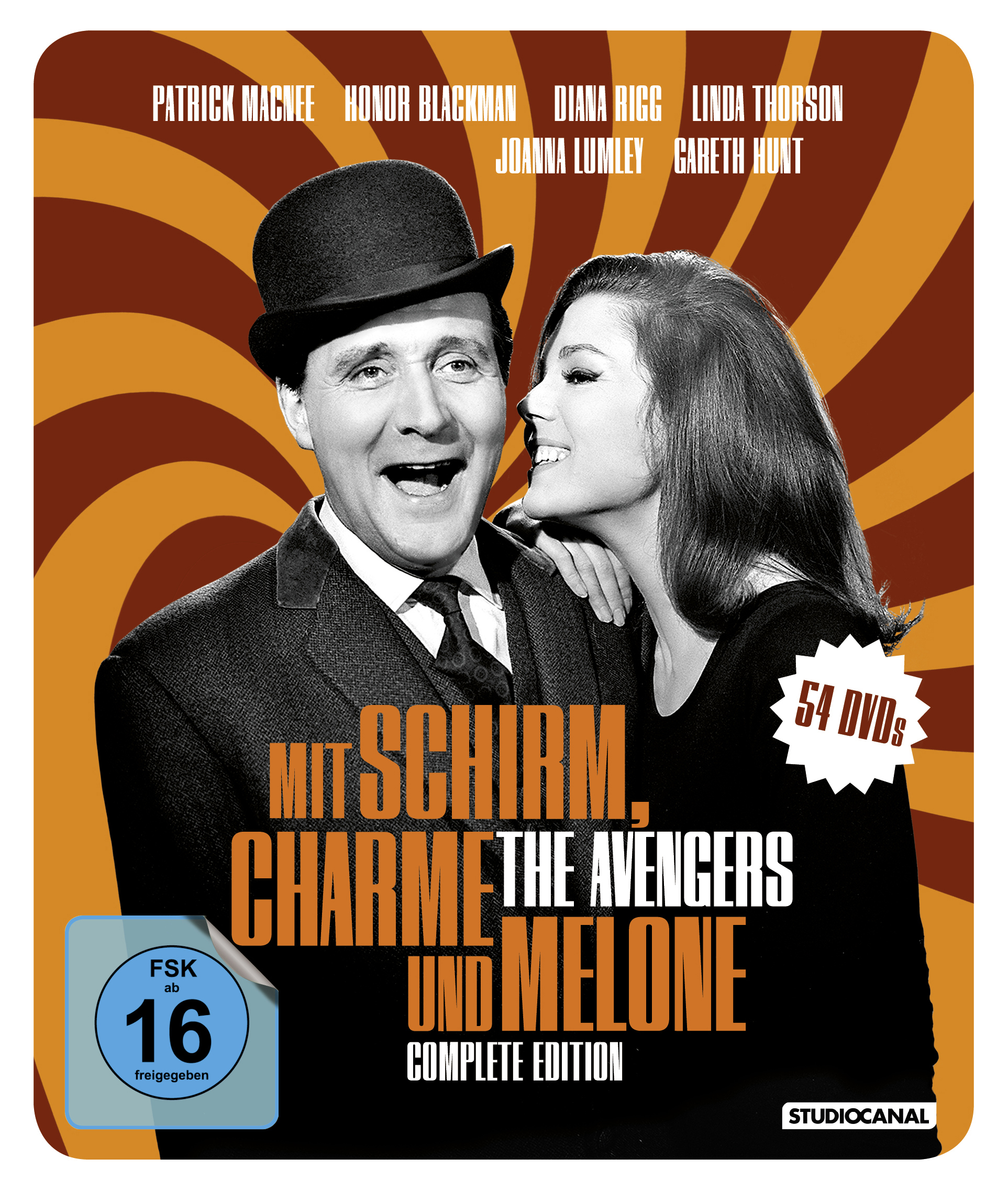 Mit Schirm, Charme und Melone - Complete Edition (2024) (54 DVDs) Werbung, Plakat, Erwachsener, Person, Frau