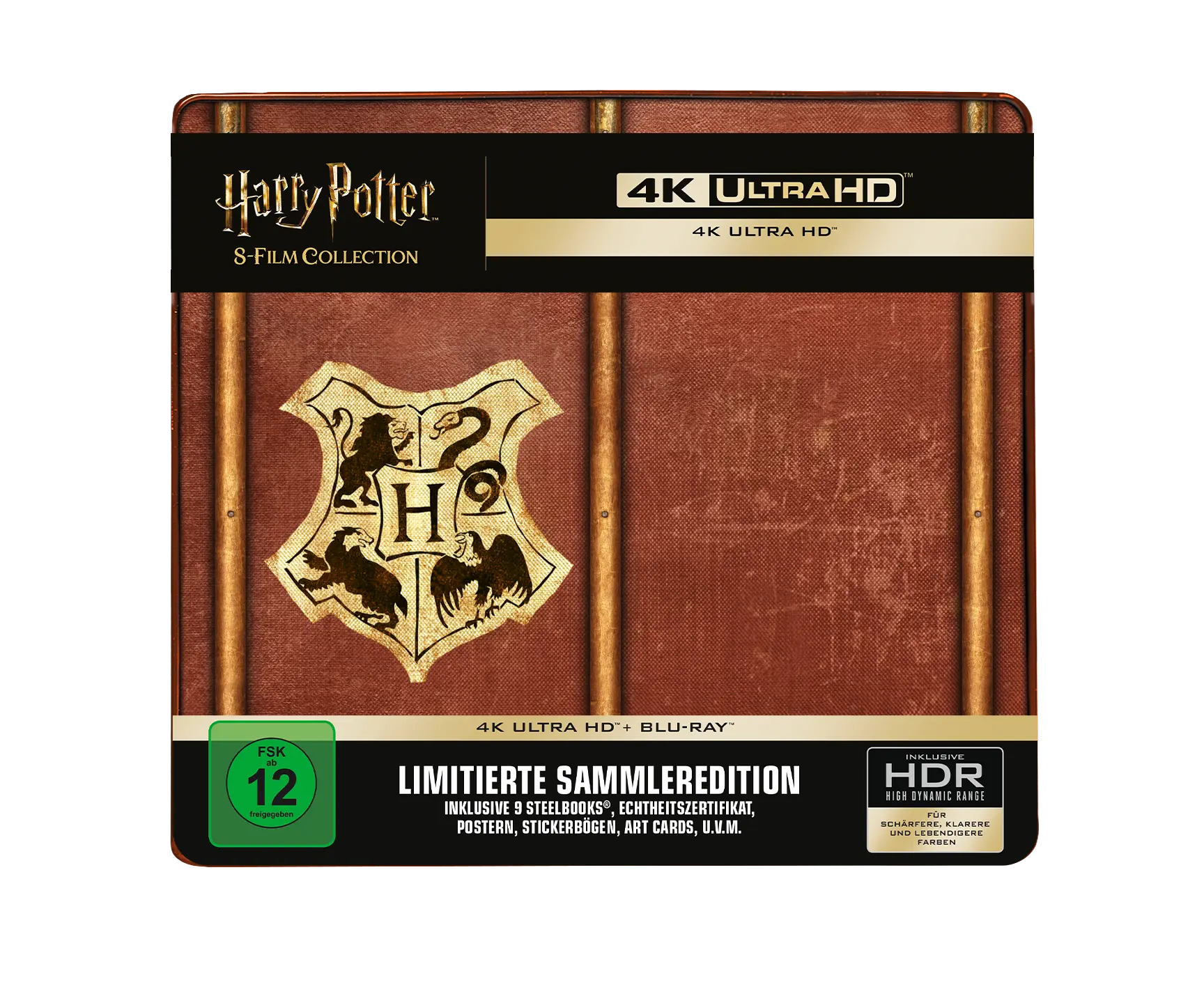 harry potter, 4k ultra hd, s- film collection, limitierte ausgabe, wappen emblem