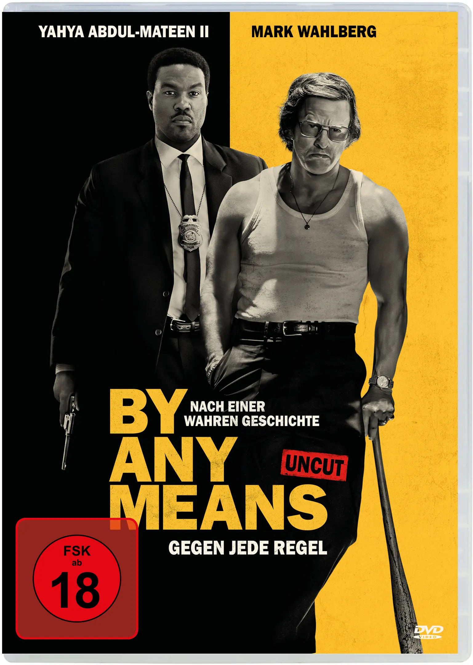 DVD-Film, Actionthriller, Filmcover, gelb und schwarz, Uncut-Fassung