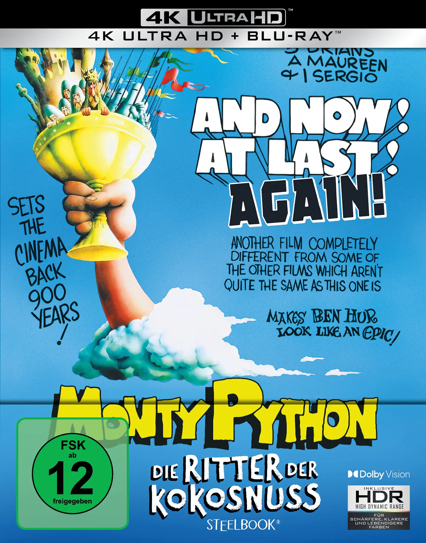 Monty Python - Die Ritter der Kokosnuss (Limitiertes Steelbook, 4K-UHD+Blu-ray) Cover Monty Python - Die Ritter der Kokosnuss (Limitiertes Steelbook, 4K-UHD+Blu-ray) Cover