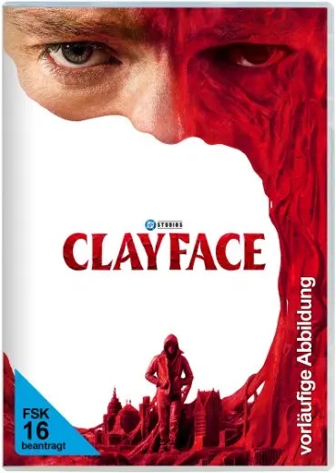 DVD-Hülle, Clayface-Film, Horrorfilm, Rot und weiß, FSK 16