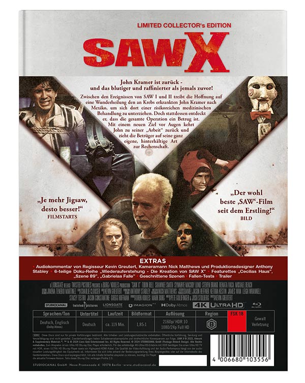 SAW X - Limited Collector´s Edition (4K-UHD+Blu-ray) SAW X - Limited Collector´s Edition (4K-UHD+Blu-ray)