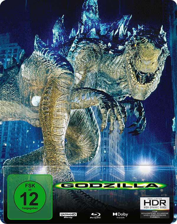 Godzilla (1998) (Remastered) (Steelbook, 4K-UHD+BR) Cover Godzilla (1998) (Remastered) (Steelbook, 4K-UHD+BR) Cover