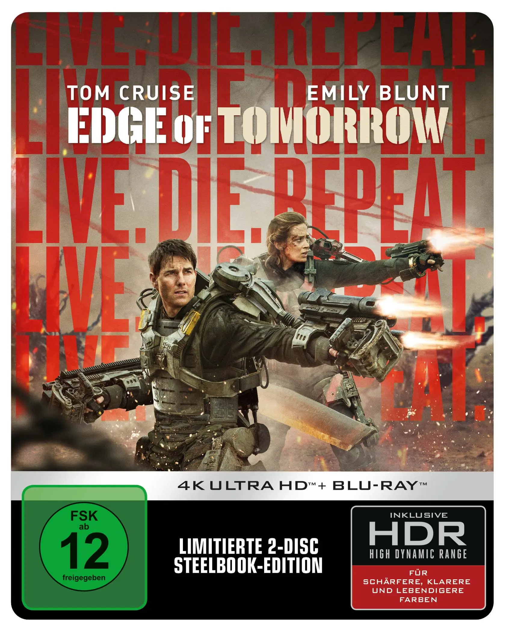 Live Die Repeat: Edge of Tomorrow (Steelbook, 4K-UHD+Blu-ray) (Reprint)