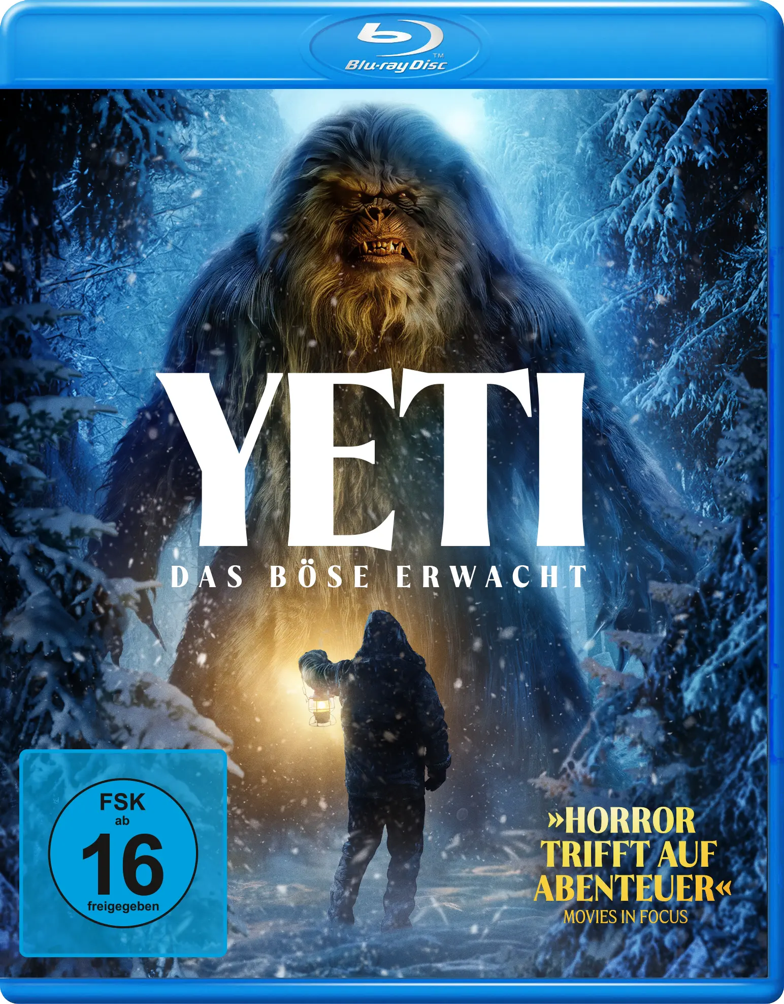 Blu-ray-Film, Yeti-Horror, Film-Disc, verschneiter Wald, deutsche Ausgabe