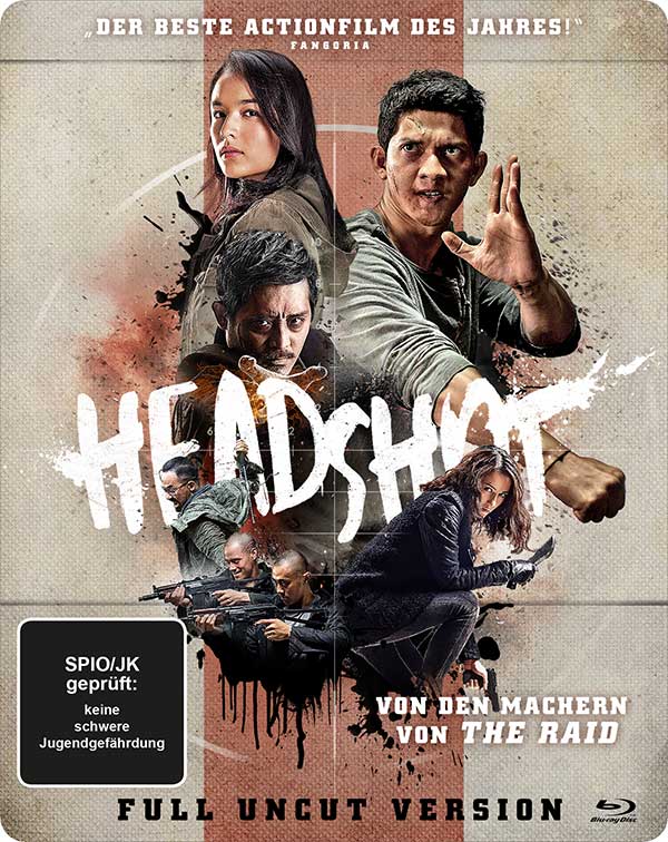 Headshot (2016) (Steelbook) Cover Werbung, Plakat, Erwachsener, Mann, Person