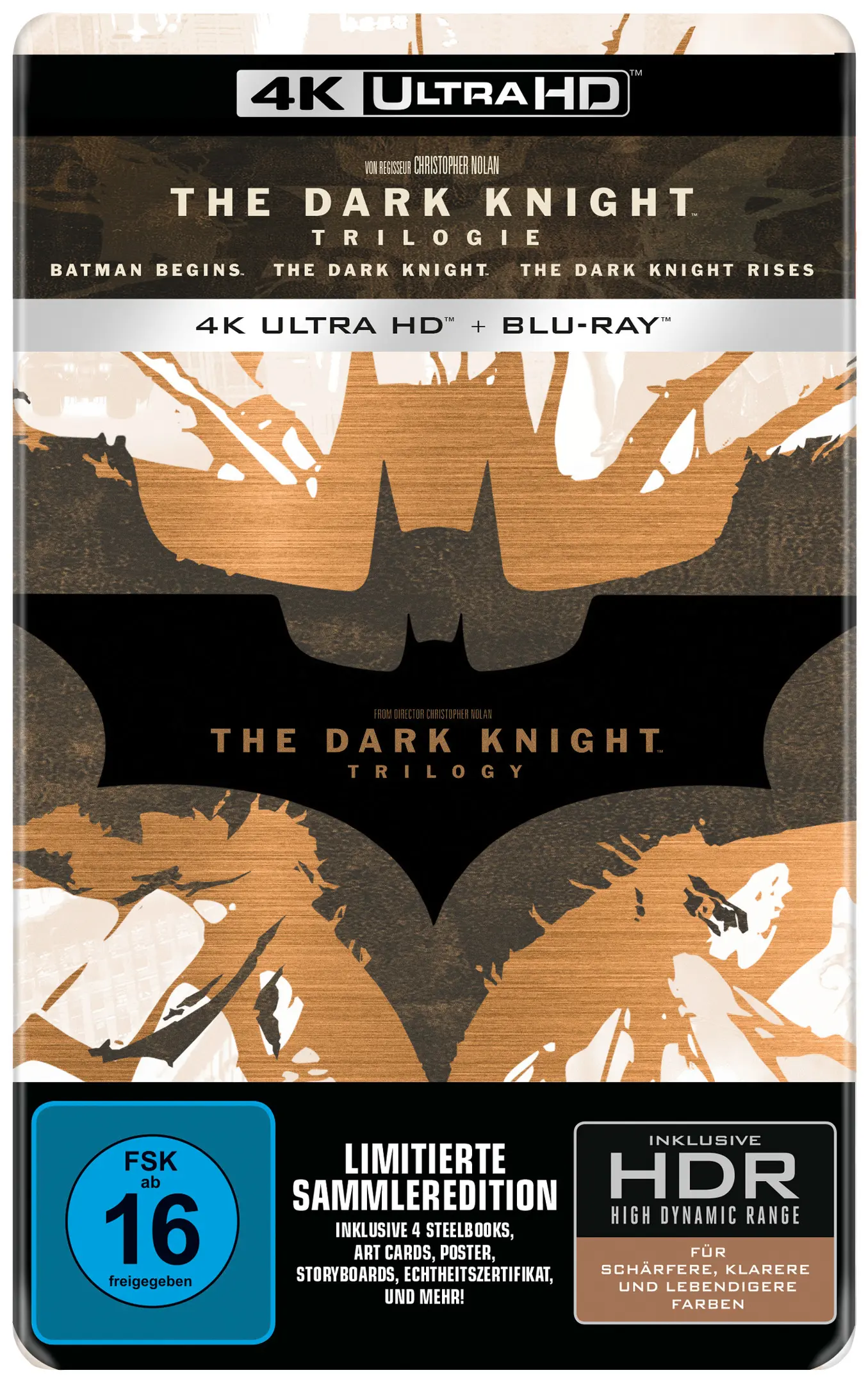 The Dark Knight Trilogy (Collector's Steelbook Edition, 3 4K-UHDs+6 Blu-rays)