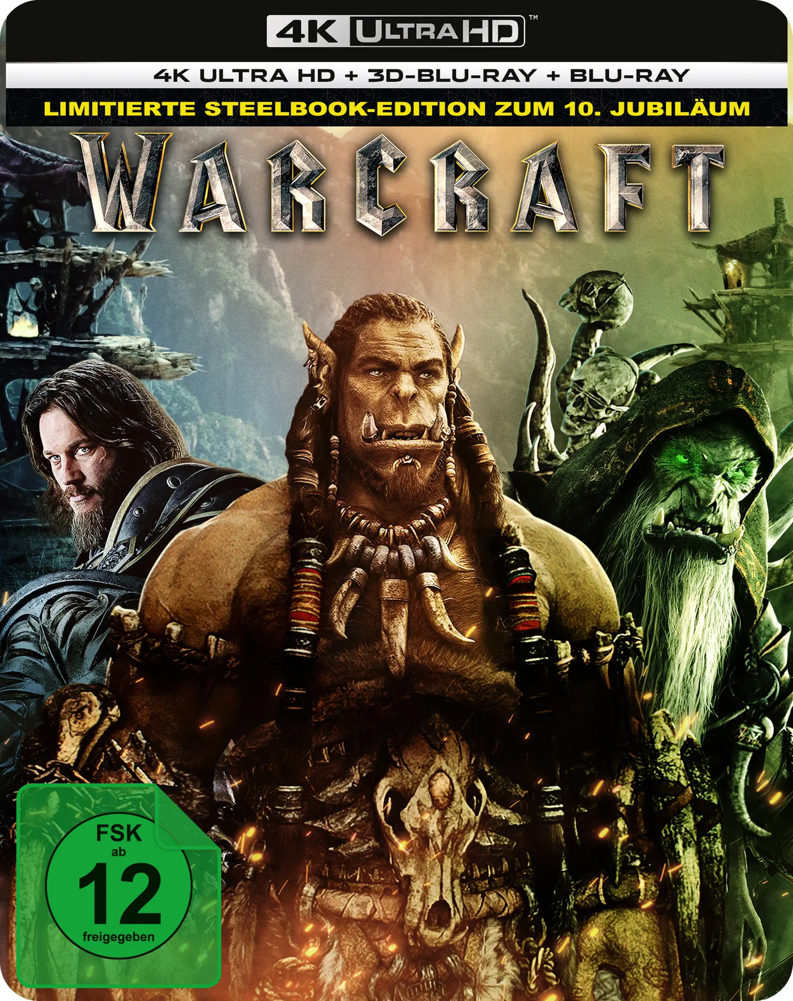 Warcraft: The Beginning (Steelbook, 4K-UHD+Blu-ray+3D-Blu-ray)