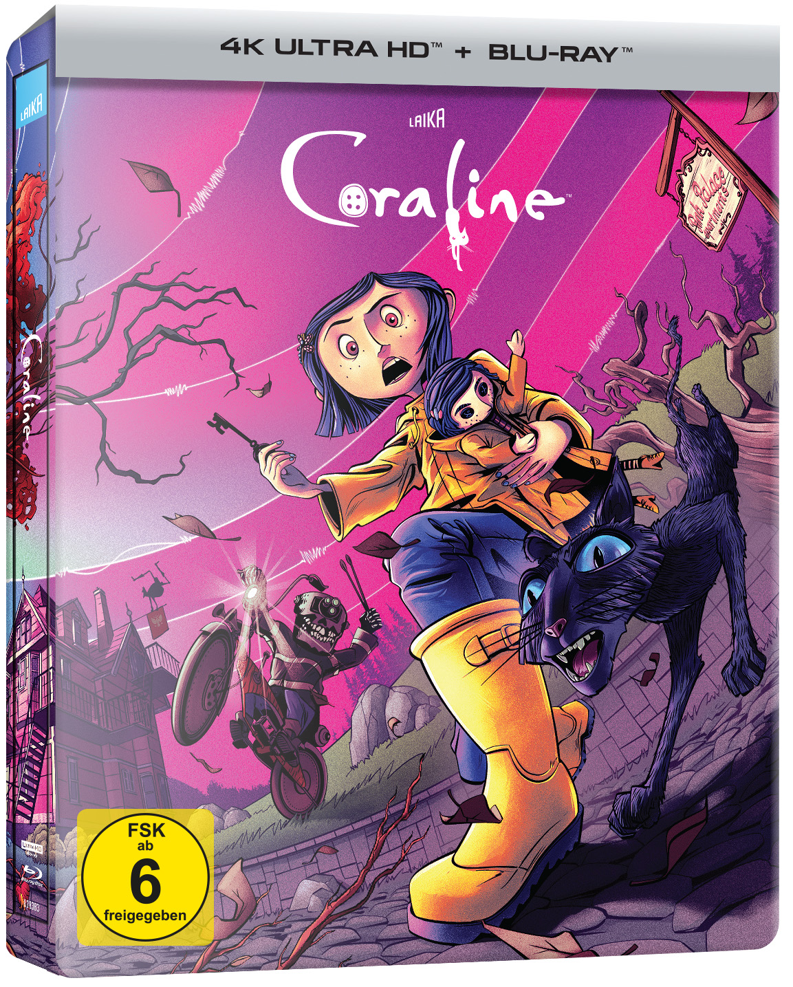 Coraline (Steelbook, 4K-UHD+Blu-ray) Buch, Veröffentlichung, Comics, Person, Gesicht